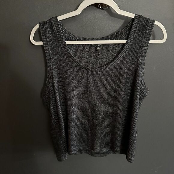 Banana Republic Ribbed Top Tank Size L Charcoal Gray - Picture 7 of 14
